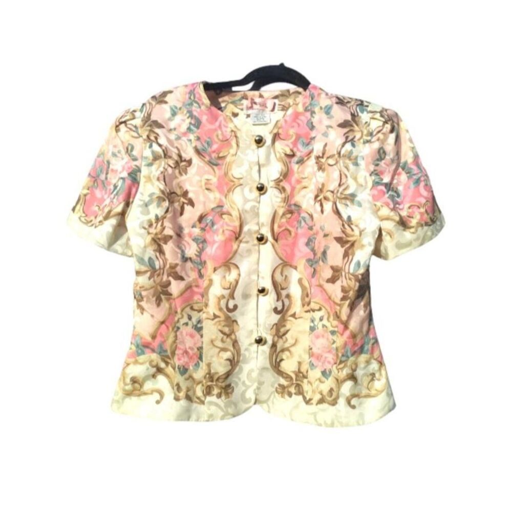 Maggy London Multicolor Floral Blouse